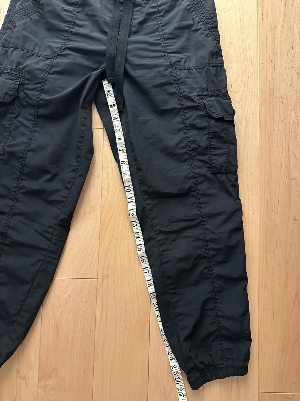 Y2K Vintage Calvin Klein Black Cargo Jogger Capri Pants Gorpcore 100% Cotton - Picture 6 of 10